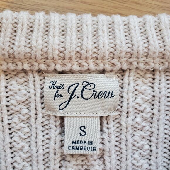 Men's J. Crew Cream Cableknit Fisherman Sweater - Picture 12 of 13